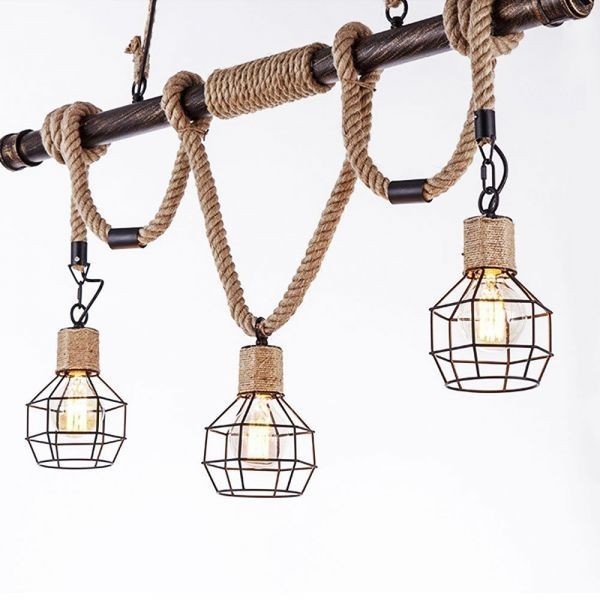 【送料無料(沖縄・離島除く)】牢記照明/ペンダントライト インダストリアル 鉄製 E27金口 110V レトロ風 3灯拍卖