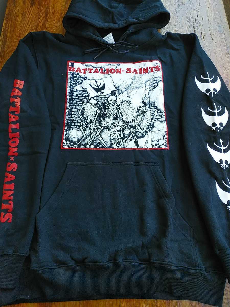 BATTALION OF SAINTS スウェット パーカー 黒L / discharge broken bones doom amebix shitlickers asocial mob47 anticimex拍卖