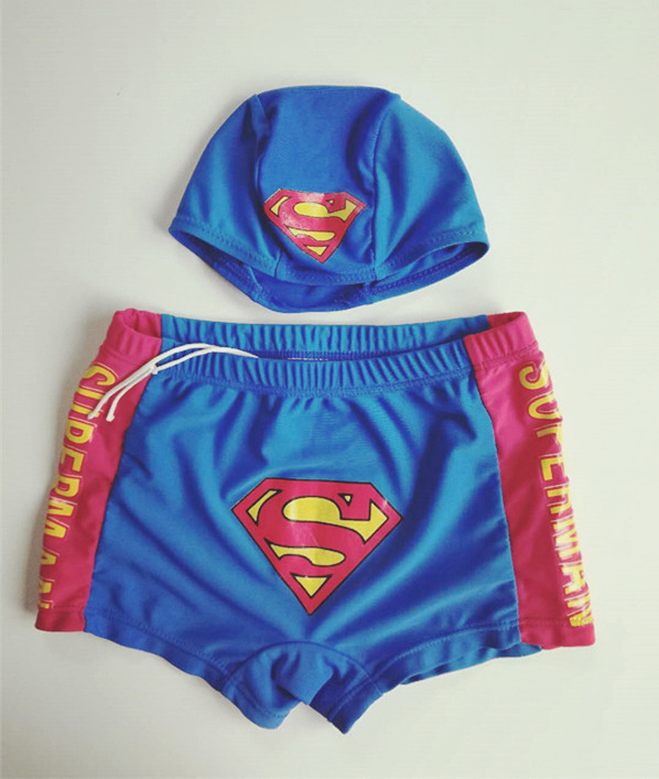 水着 男の子 子供★スーパーマンパンツ キャップ付き 2点セット (B-6)拍卖