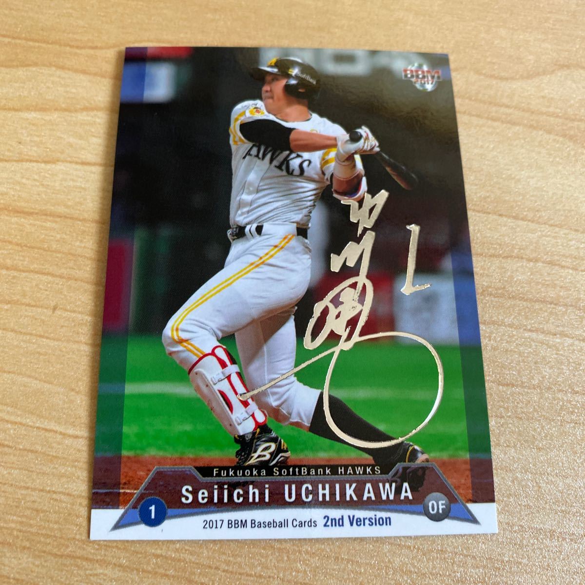 即決2017 BBM2nd銀箔サインカード ソフトバンク内川聖一拍卖