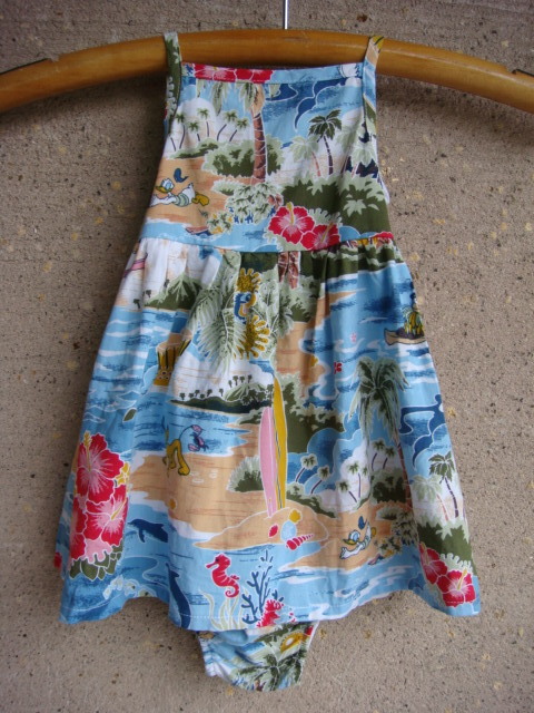 Disney baby ディズニーベイビー ムームー ワンピース パンツ付き コットン/レーヨン ミッキー ドナルド 0ー3M 60cm拍卖