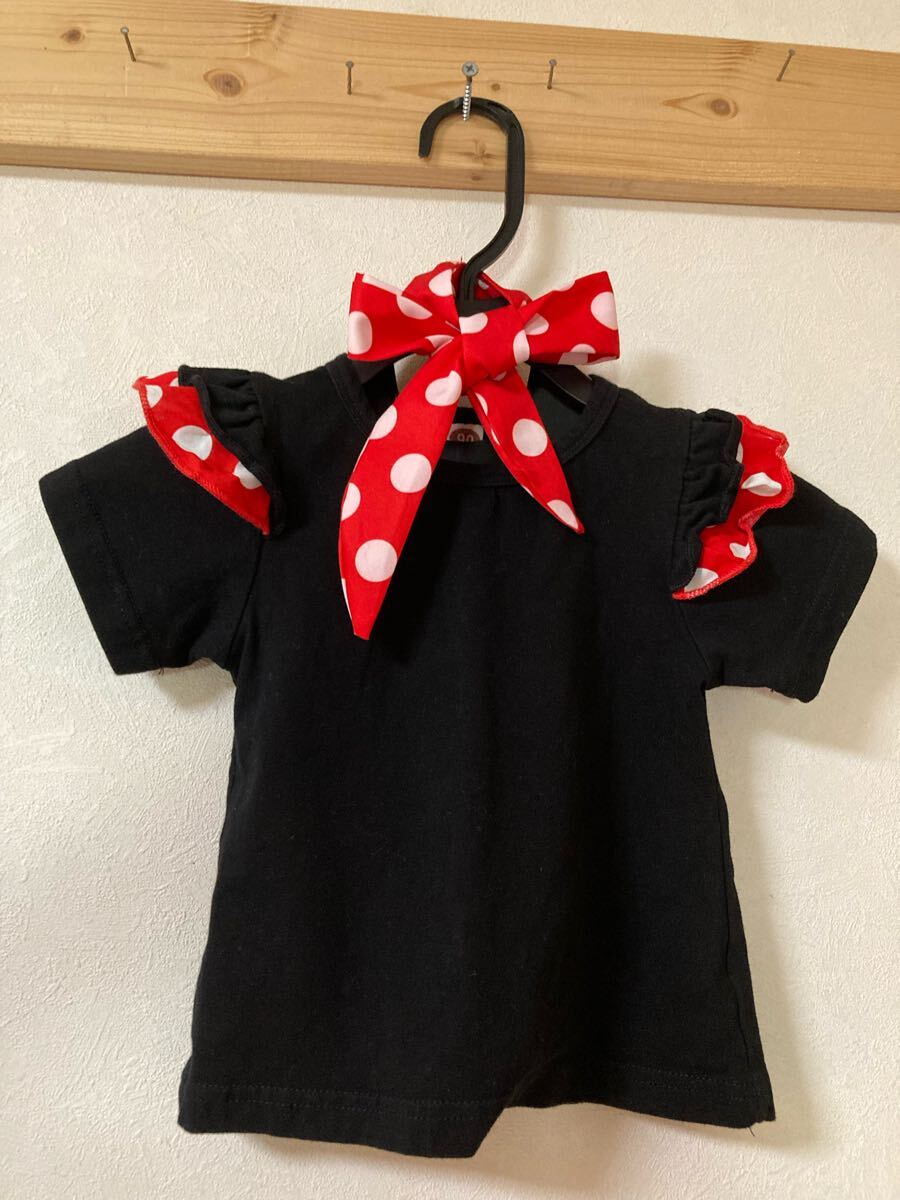 ①ディズニー ミニー Tシャツサイズ 90②ドット柄 ヘアーリボン拍卖