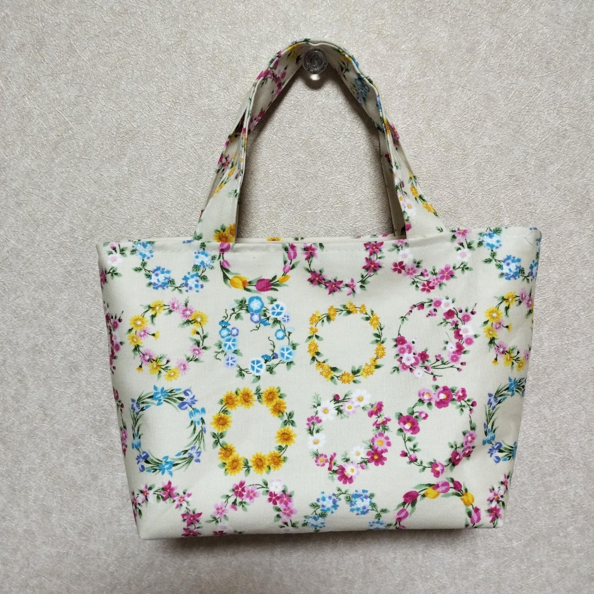 トートバッグ ハンドメイド 花柄 四季折々 ミニバッグ サブバッグ お散歩バッグ  拍卖