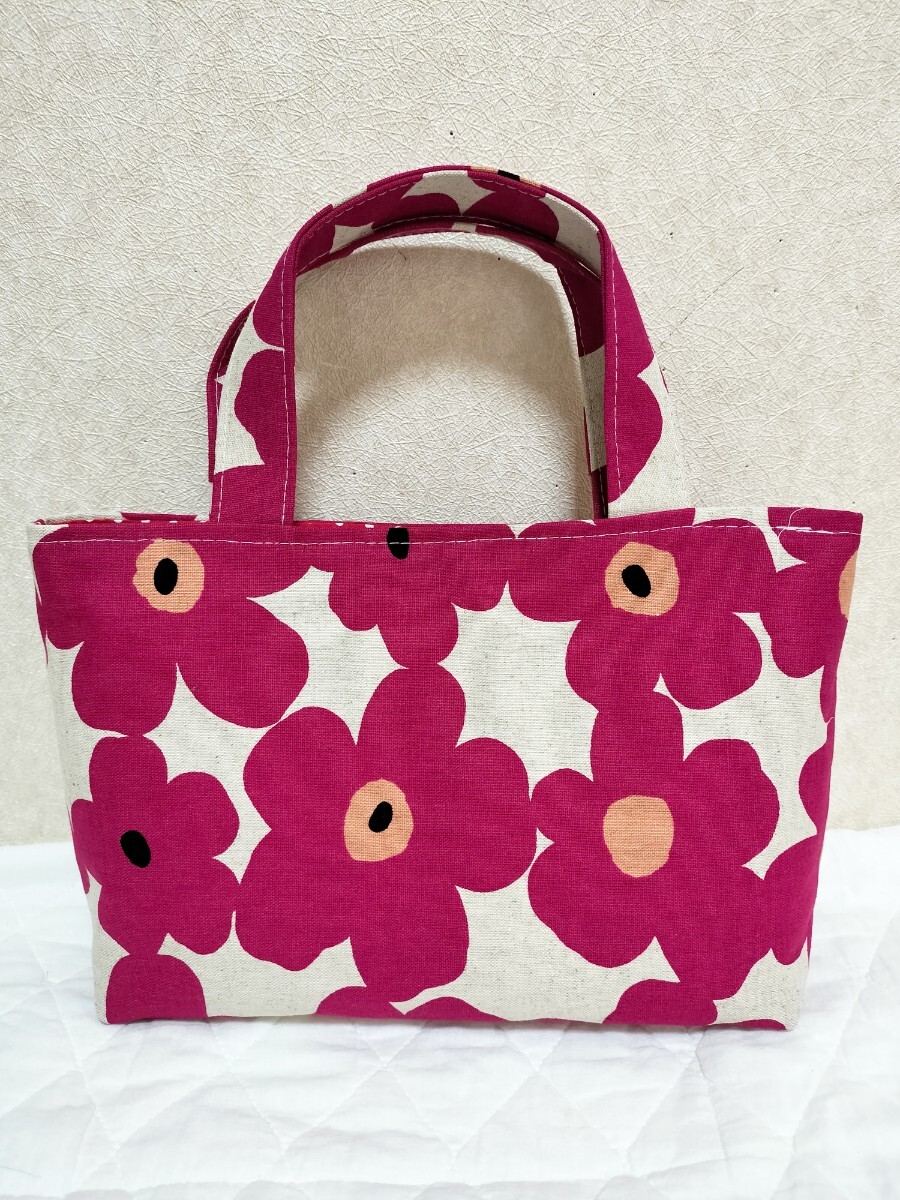 ハンドメイド ミニトートバッグ花柄拍卖