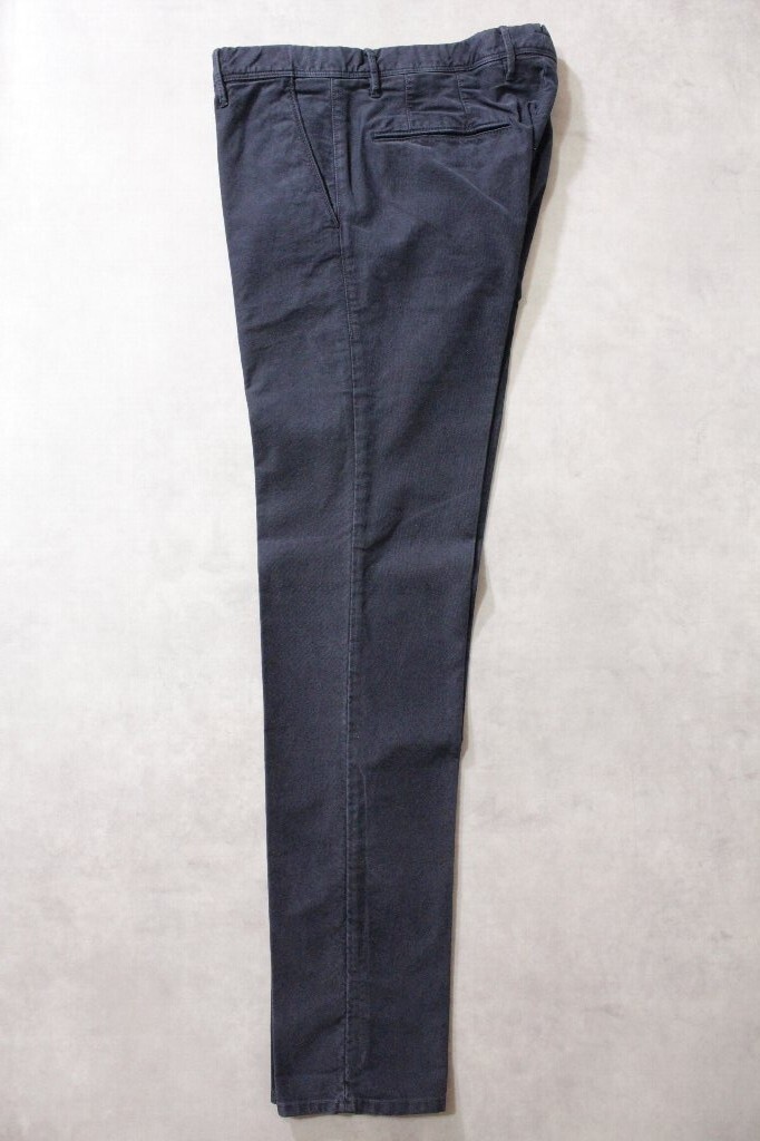 INCOTEX★新品4.5万円 インコテックス SLACKS 秋冬物トリコチノ後染めネイビーチノパン 103型/TIGHT FIT サイズ32拍卖