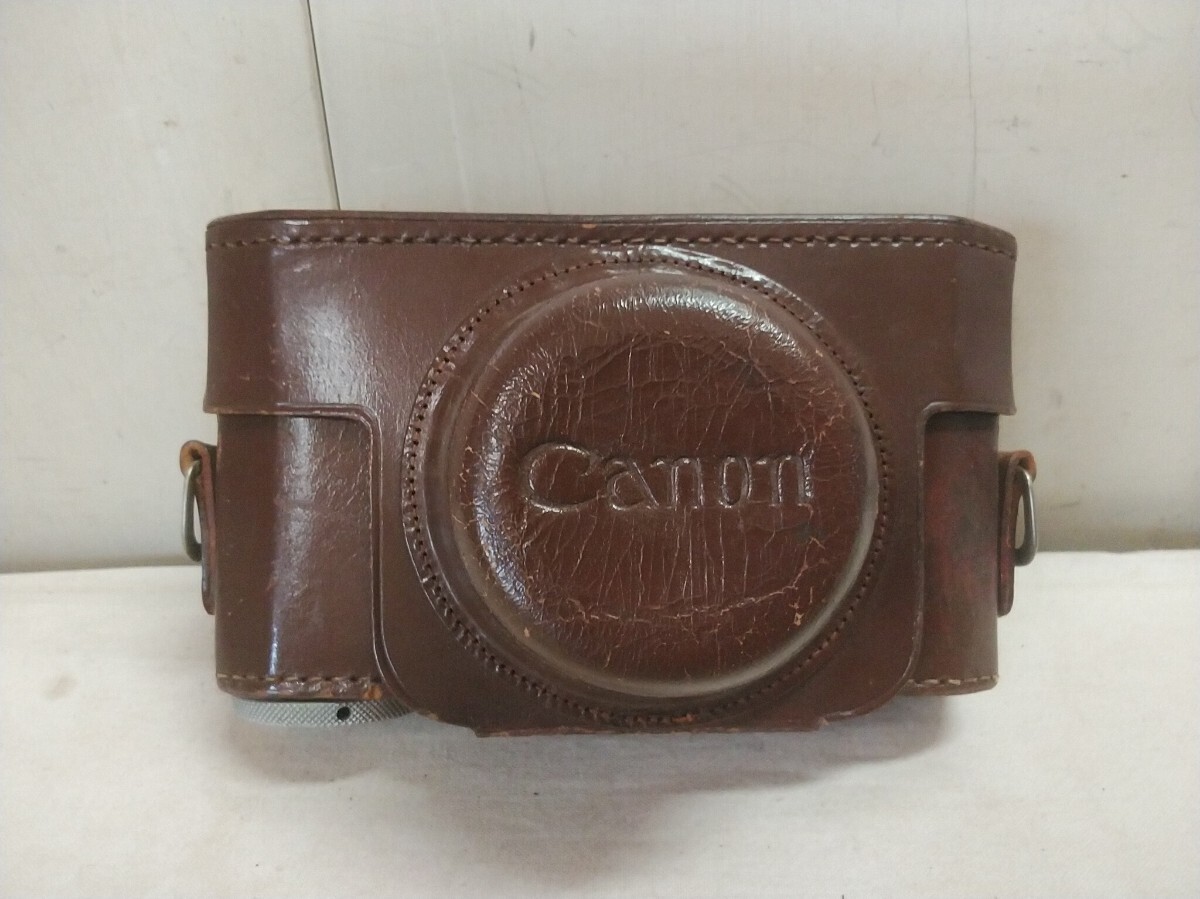値下げ レトロ!! レタP/キャノン cannon 革製ケース【 15×9×9cm 】長期保管在庫品 茶系 対応機種不明 /イ拍卖