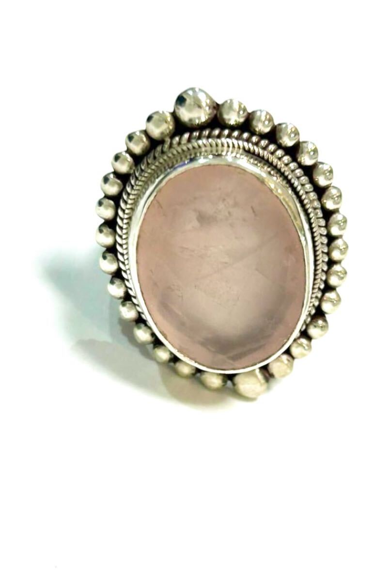 ローズクオーツ シルバー925 指輪 カラーストーン シルバーリング拍卖