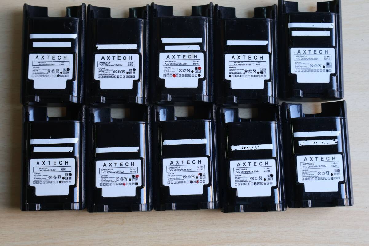 G5744(2) Y 【10個セット】【 AXTECH 】無線機用バッテリー リチウムイオンバッテリー【 AM3500-25 】7.4V 2500mAh/18.5Wh 【動作確認済】拍卖