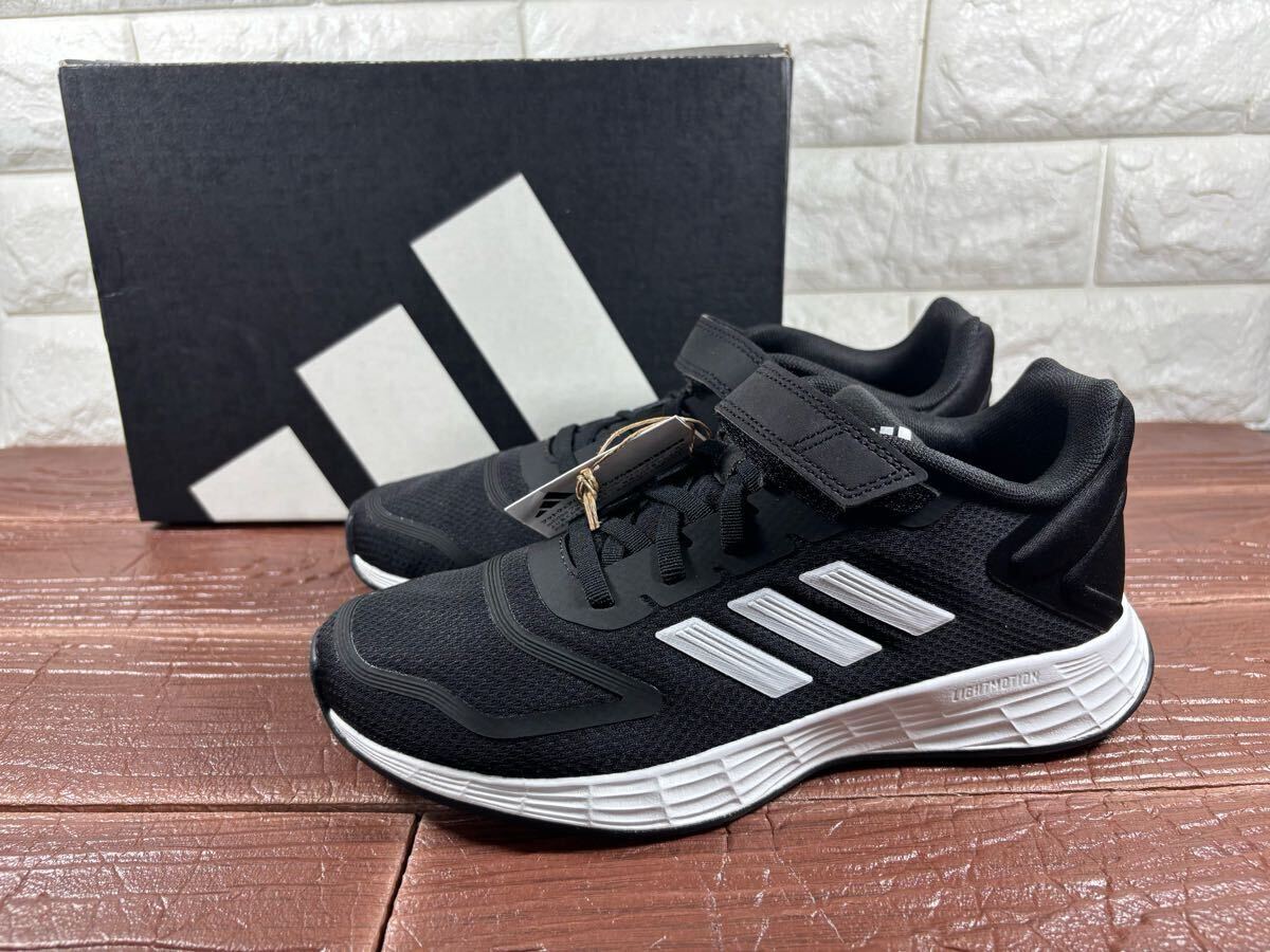 新品 23㎝ アディダス adidas デュラモ10 Duramo 10 EL K キッズ スニーカー マジックテープ ブラック 拍卖