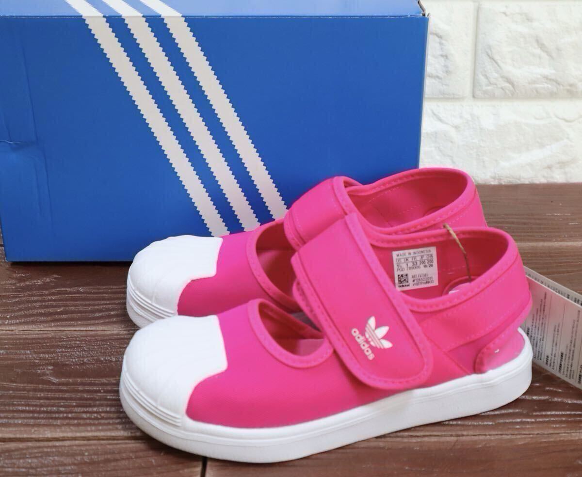 新品 20㎝ adidas アディダス キッズサンダル SST 360 SANDAL スーパースター  360 サンダル ピンク 女の子拍卖