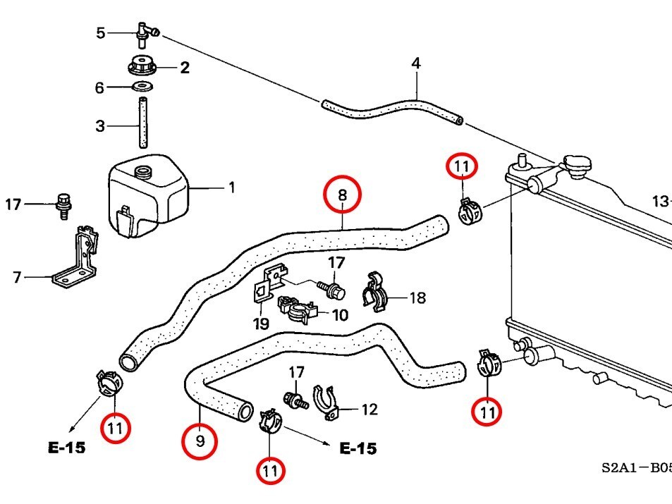 未使用 ホンダ 純正 S2000 AP1 クリップ4つ付き ウォーター ロアー アッパー ホース セット HONDA Genuine Water upper & lower hose set拍卖