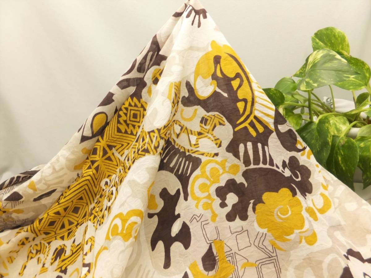 新入荷!掘り出し品!ドイツ製!高級ブランド オリジナル!なかなか手に入らない!C68%シルク32%!ワッシャー加工 プリント地!142cm巾×2m拍卖