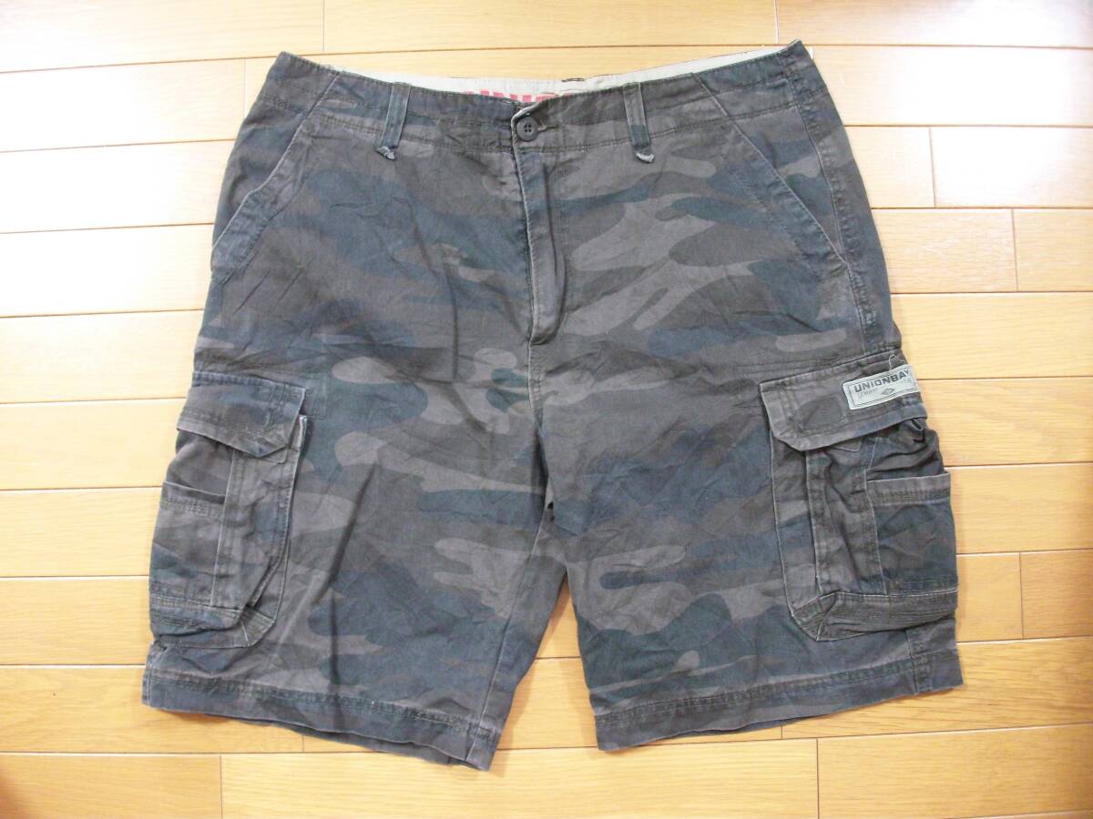 古着 UNIONBAY ユニオンベイ 迷彩 カーゴ ワーク ショートパンツ/短パン 36拍卖