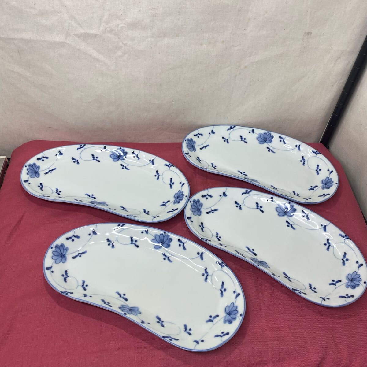 美濃焼 ゆらぎ 和食器 花唐草 お皿 皿 4枚セット とーわひ071607拍卖