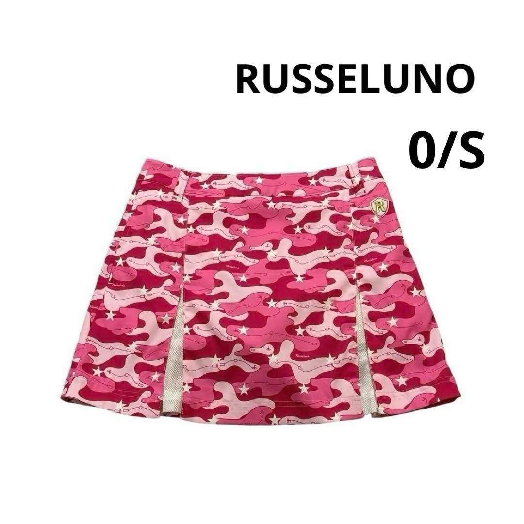 ラッセルノ スカート 0/S ゴルフ場柄 カモフラ ピンク ルチャ スリット RUSSELUNO拍卖