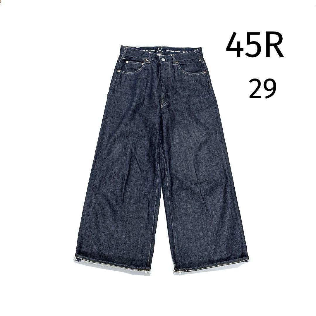 45R ライ麦デニムのバチ比女(一張羅) インディゴ 29 ワイドデニムパンツ拍卖