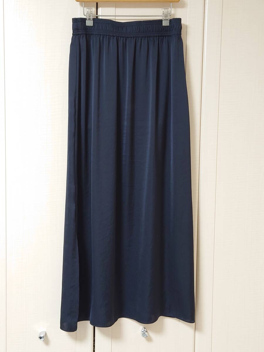セオリー Theory マキシスカート サテン MAXI SATIN P 紺 美品拍卖