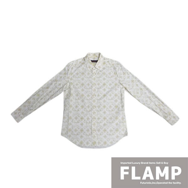 LOUIS VUITTON ルイヴィトン モノグラム 長袖シャツ Mサイズ モノグラムサンド 23AW ファッション【中古】拍卖