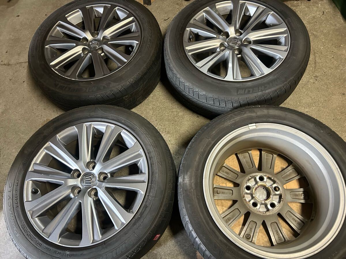 ★TOYOTA トヨタ純正ホイール 4本 210系 クラウン 7.5J+40 ミシュラン PRIMACY LC 215 55 17(17年)×4 (0717)拍卖