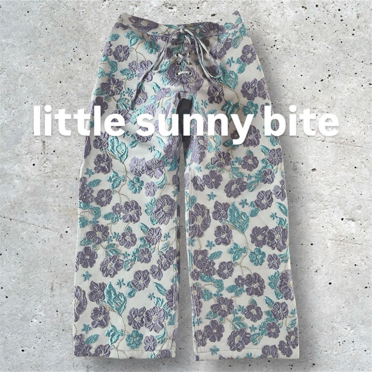 【美品】little sunny bite ジャガードフラワーパンツ拍卖
