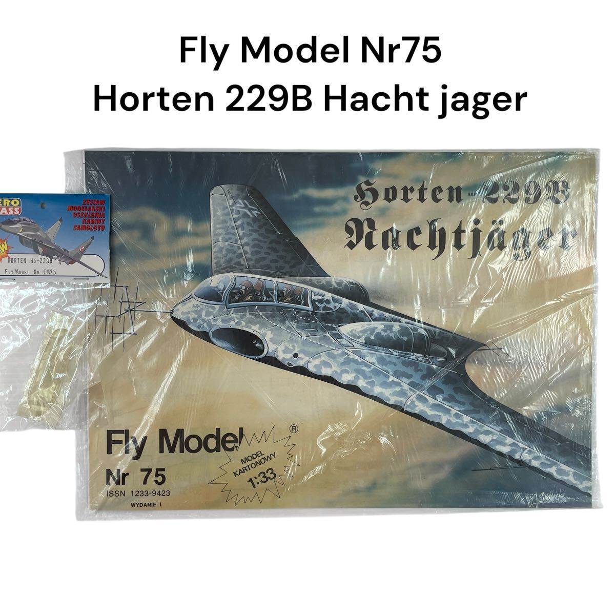 ホルテン Ho 229 B Horten 1/33 ペーパークラフト 紙模型 未組立 Fly Model Nr75 戦闘機 航空機 飛行機 #0664-244A12拍卖