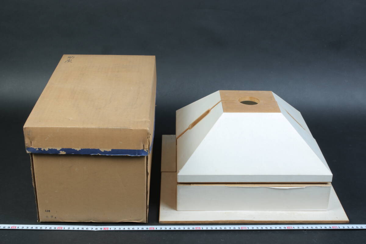 7288 茶道具 桐助炭 紙箱付 桐木地 助炭 炉縁カバー 炉道具 茶室用 組立式 42x42x22拍卖