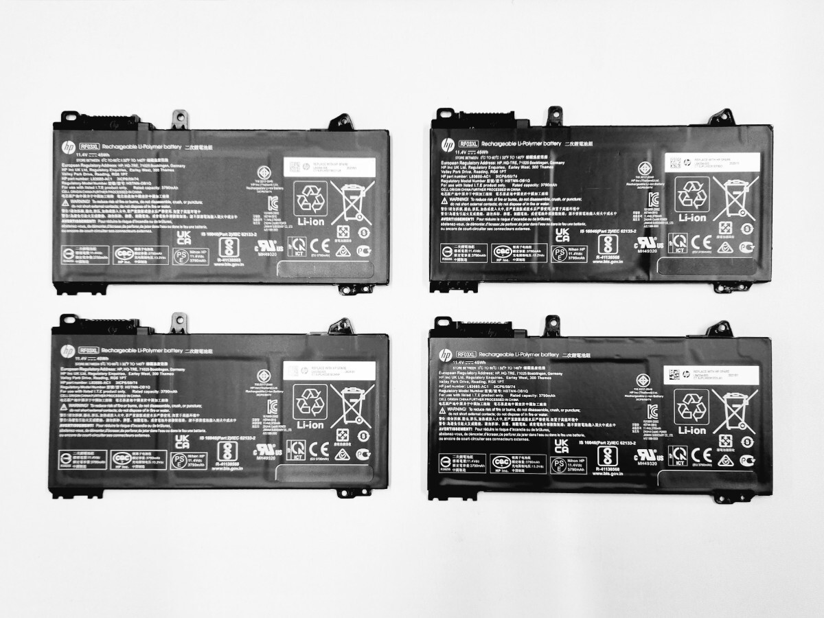 【4個セット】純正 バッテリー HP ProBook 450 G6 / 450 G7 / 430 G6 / 430 G7 / RF03XL 11.4V 45Wh 3790mAh 中古 HPバッテリー_7拍卖