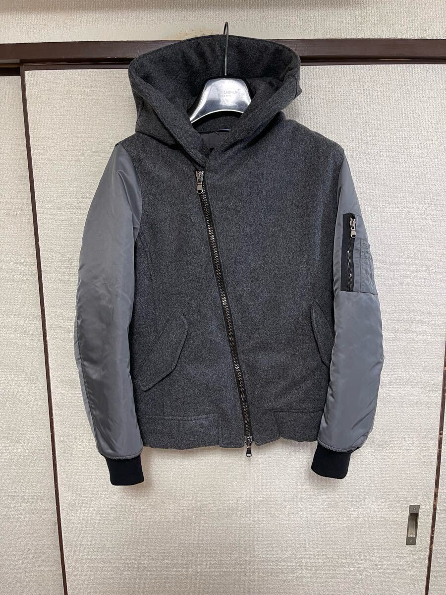 【即決】【良品】 junhashimoto ジュンハシモト WRAP MA-1 BLOUSON ブルゾン ジャケット GREY グレー色 即決早い者勝ち拍卖