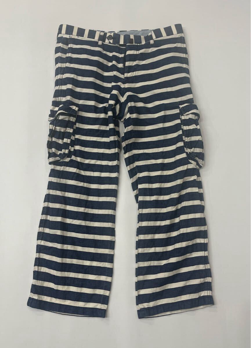 リングジャケットe'lento ボーダー マリンパンツ カーゴ  ボトムス L拍卖