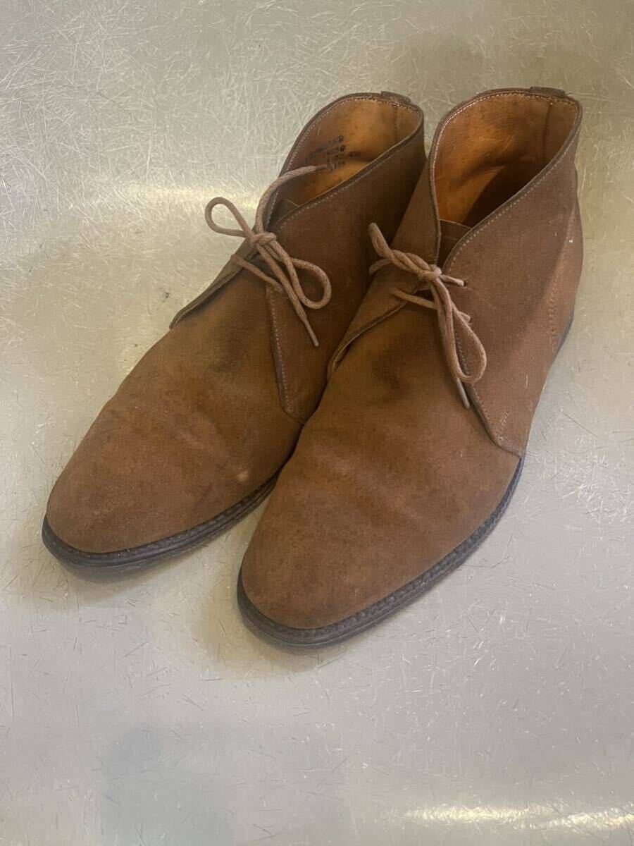 CHRIS SPENCER スエードチャッカブーツ スエード UK6.5 25cm Brown Made in UK イギリス製拍卖