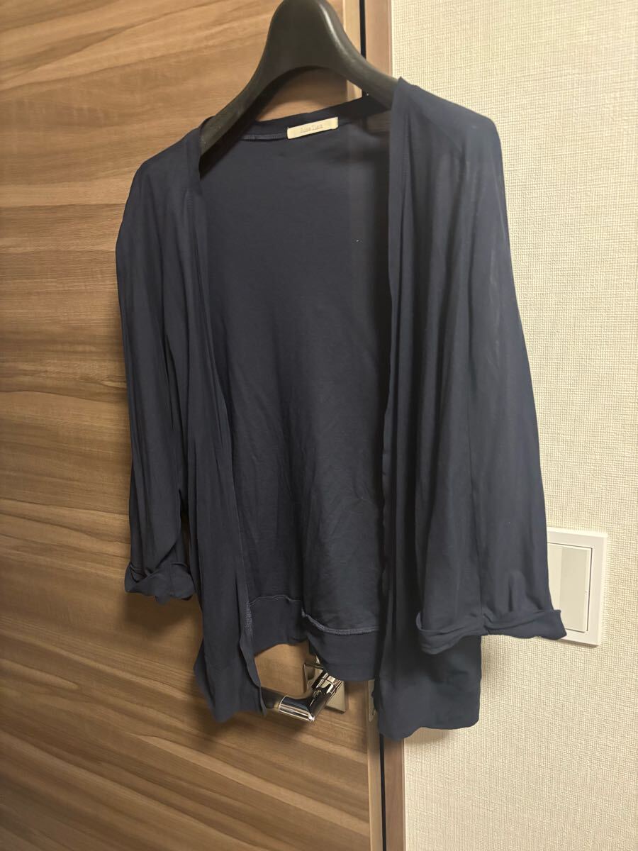 ローズティアラRose Tiara ネイビー 五分袖カーディガン ボレロ 薄手 L-LLサイズ 大きい 即決あり拍卖