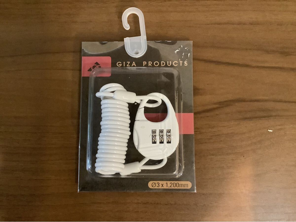 自転車 鍵 GP PL-626 ホワイト ワイヤーロック ダイヤル チェーンロック サドルロック 盗難防止 長さφ3×1200mm拍卖