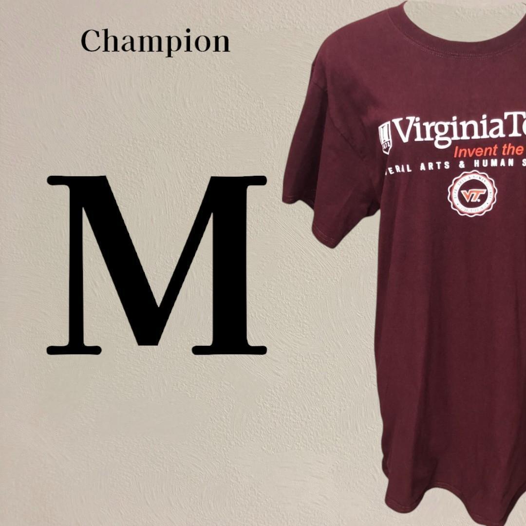 【美品】Champion Virginia Tech Tシャツ M バーガンディ拍卖