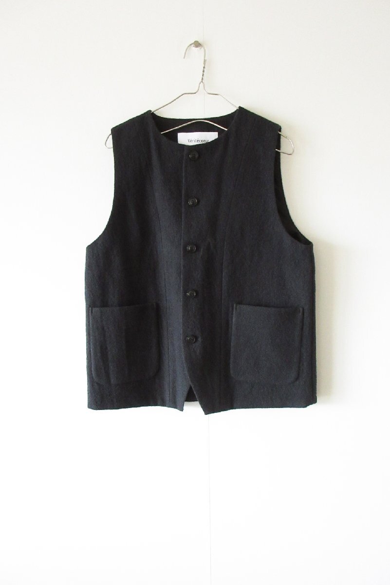 美品 2023AW Veritecoeur / ヴェリテクール ST-144 ウールベスト F BLACK / レディース ジレ カーディガン拍卖