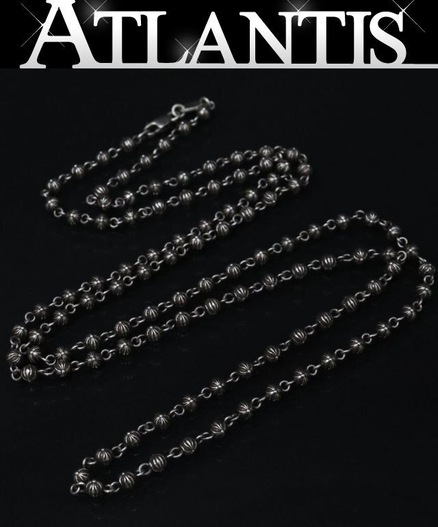 【在庫処分大セール!】 CHROME HEARTS 新宿店 クロムハーツ タイニー ビーズ ネックレス メンズ シルバー SV925 30インチ 30158拍卖