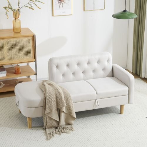 ソファ 2-3人掛け カウチソファ 収納機能 左右に使える片肘 オットマン レイアウト ローソファ コーナーソファー l字ソファー 2.0拍卖