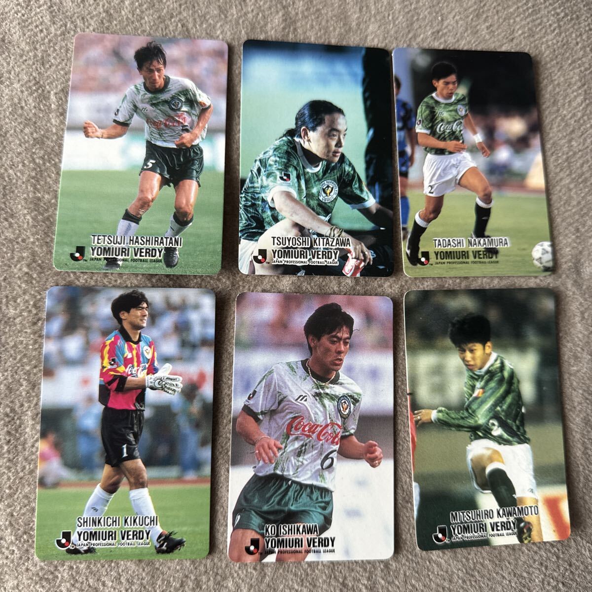 カルビー Jリーグチップスカード 1993 ヴェルディ川崎6枚 366柱谷哲二 330北澤豪 326中村忠 352菊池新吉 375石川康 383河本充弘拍卖