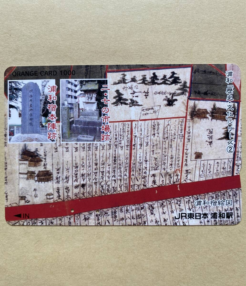 【使用済】 オレンジカード JR東日本 浦和「歴史・文化」シリーズ② 二・七の市場跡 浦和宿本陣跡拍卖