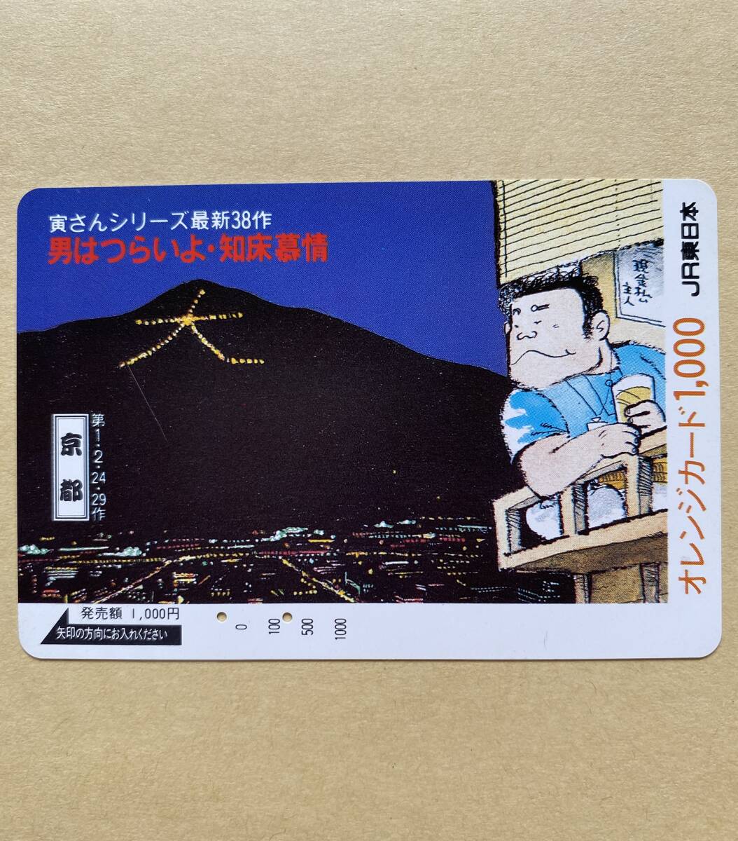 【使用済】 オレンジカード JR東日本 第1・2・24・29作 京都 寅さんシリーズ最新38作 男はつらいよ・知床慕情拍卖
