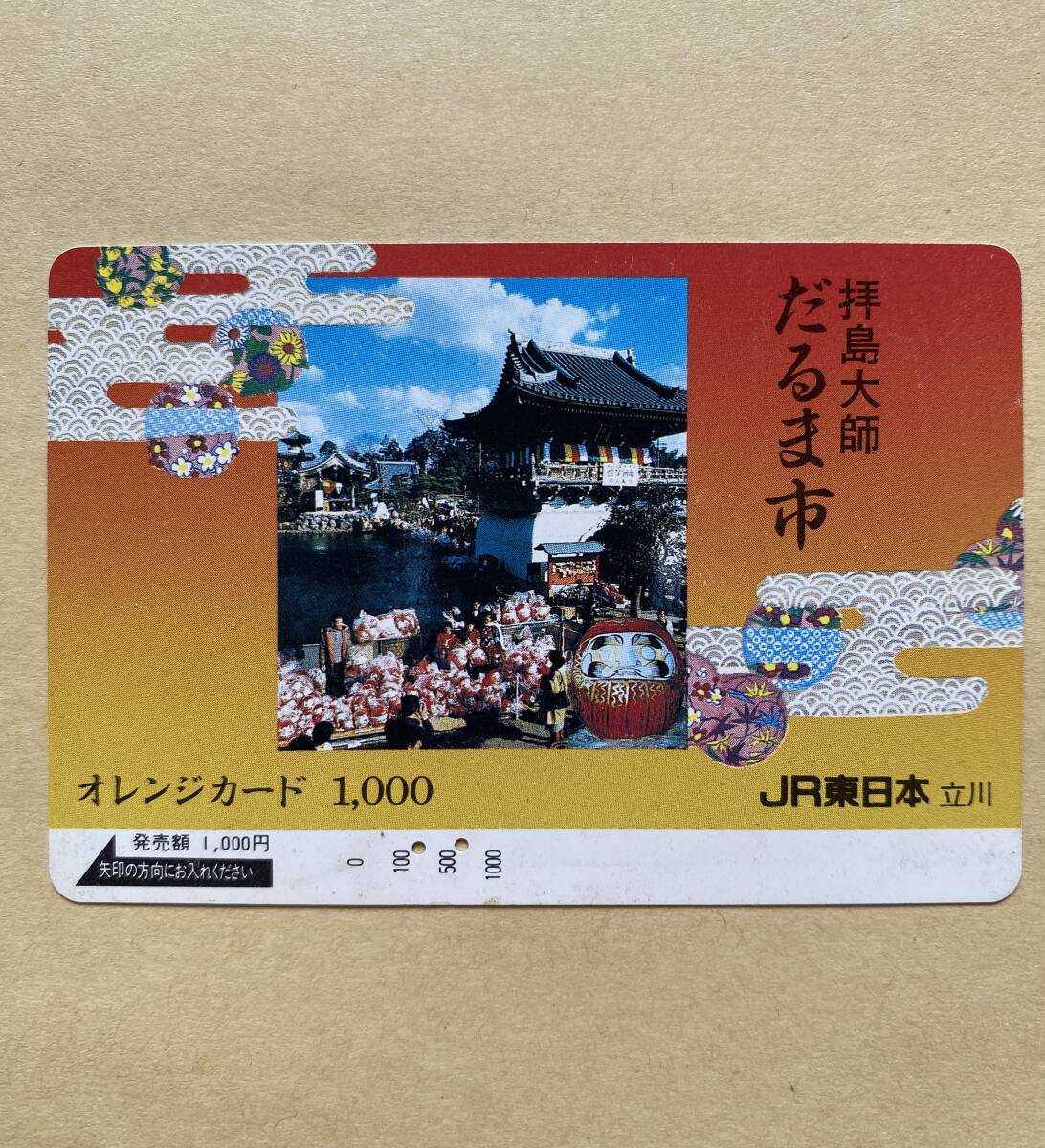 【使用済】 オレンジカード JR東日本 拝島大師 だるま市拍卖