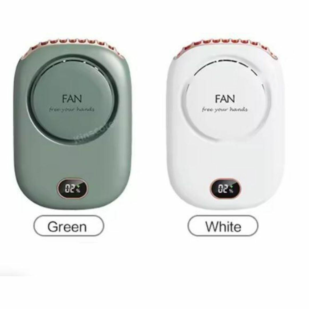 2個セット 2色セット ホワイト グリーン 首掛けファン 扇風機 手持 腰掛け ハンディ拍卖
