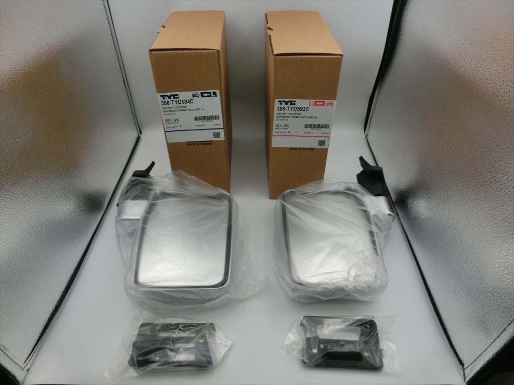 T【3w-05】【100サイズ】★トヨタ ランドクルーザー プラド 71/78 系 クロームメッキ ドアミラー 左右/格納手動/※汚れ有拍卖