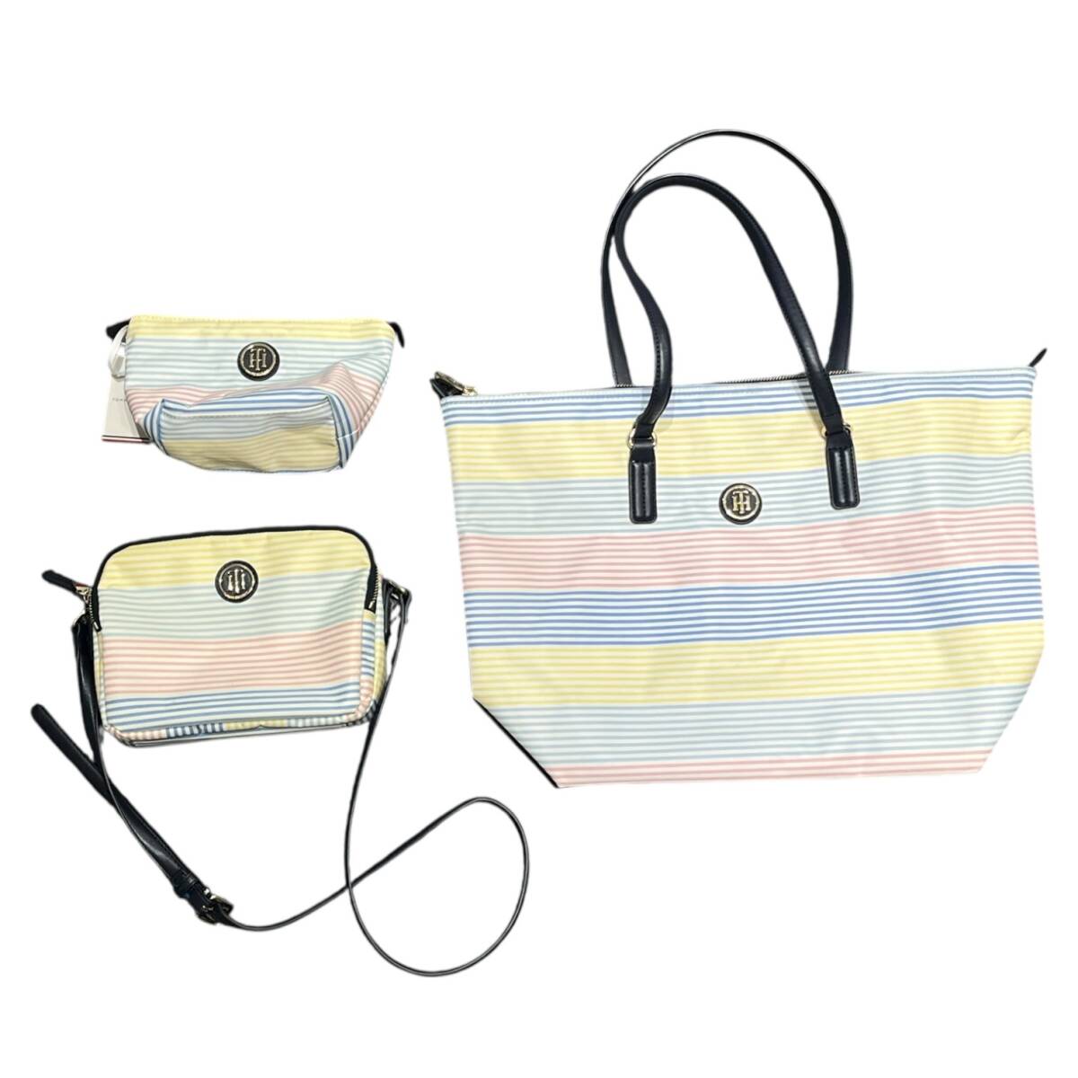 ■中古品■TOMMY HILFIGER トミーヒルフィガー 3点まとめ トートバッグ ショルダーバッグ ポーチ ボーダー柄 ZE5221Z拍卖