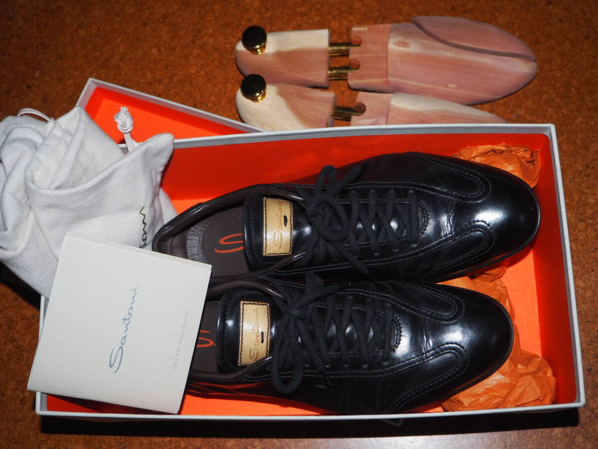 メンズ SANTONI サントーニ カジュアル ドライビングシューズ イタリア製 5-1/2 25cm ミッレミリア ビンテージカーイベントに拍卖