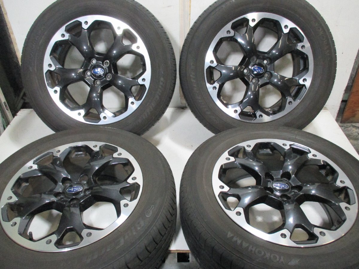 IA-695 スバルXV 中古ホイール 17×7J ET55 5H-100 225/60R17 99H BluEarth E70 (4本)拍卖