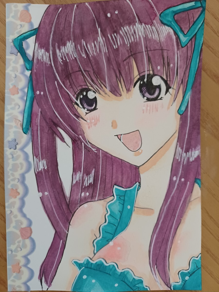 手描きイラスト オリジナル アナログ女の子拍卖