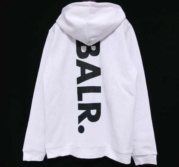 新品★BALR ボーラー★ジップアップ スウェット パーカー★Mサイズ ホワイト JP Q-SERIES STRAIGHT ZIP THROUGH BIG LOGO HOODIE拍卖