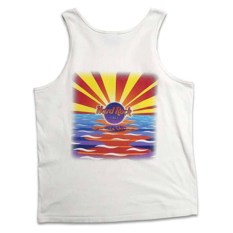 古着 USA製 Hard Rock CAFE ハードロック プリント タンクトップ ホワイト 表記:M gd406143n w50601拍卖