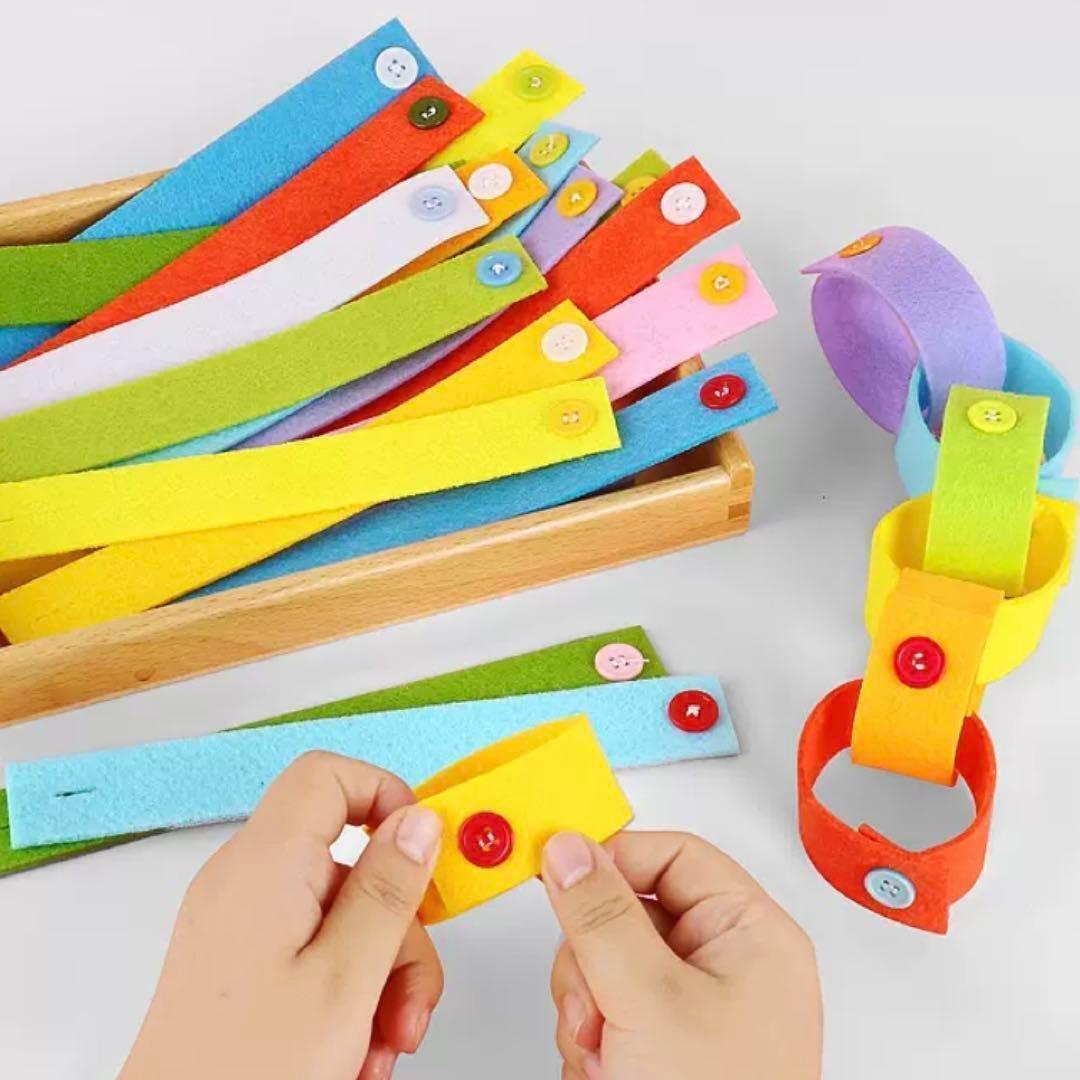 ボタン練習 指先練習 知育 モンテッソーリ ボタン付け 色覚え 集中力 人気!拍卖