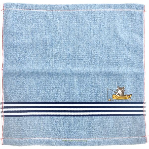 【新品/即購入可/送料230円】 デニム風W/T 釣り 942289 わちふぃーるど 猫のダヤン ウォッシュタオル ハンカチタオル拍卖